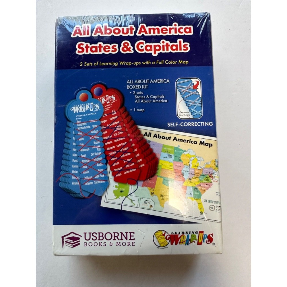 NEW Usborne Learning Wrap-Ups All About America and States & Capitals Plus Map